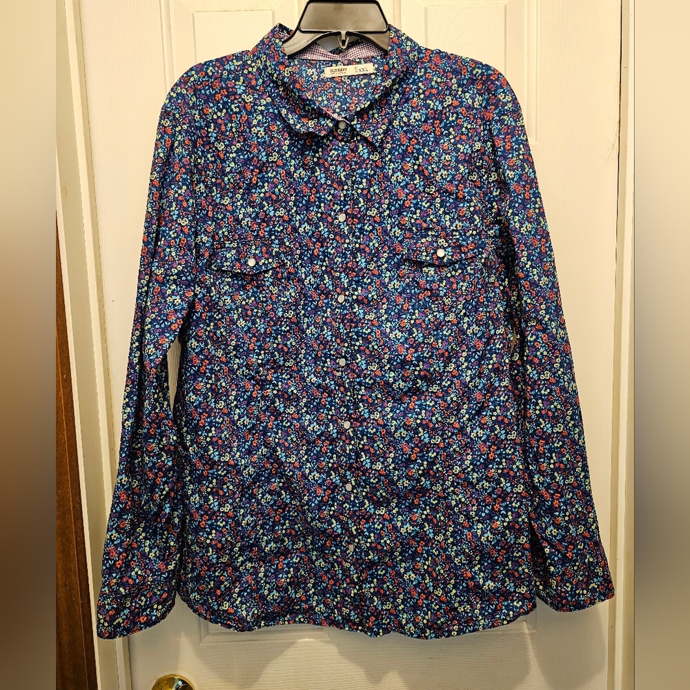 Old Navy Women's Floral Long Sleeve Shirt - XXL